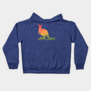 Save The Kangaroos 🦘 Help Australia 🇦🇺 Kids Hoodie